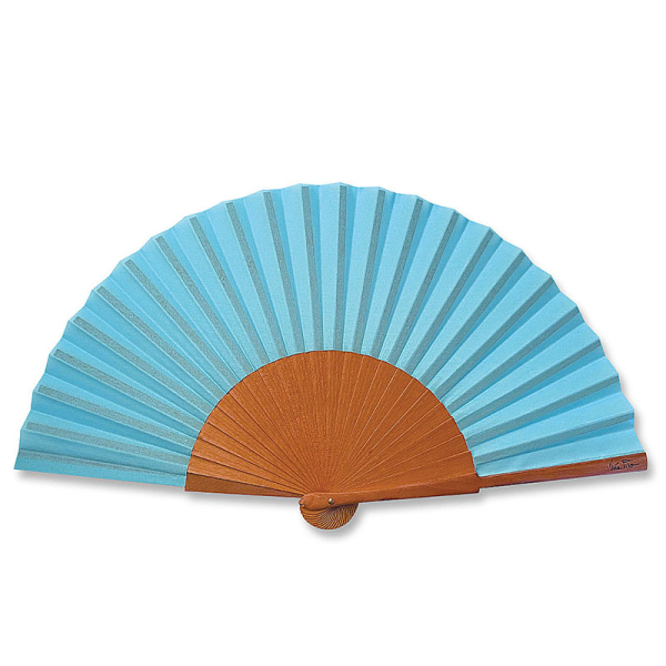 Vera Pilo Fächer MINI ECOLOLO, Holzrahmen braun, Pastell Blau
